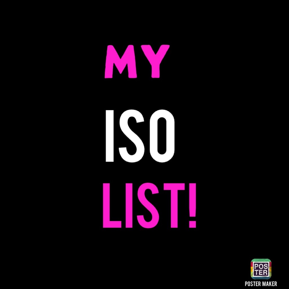 My major ISO's for TRADES are listed below! ⬇️